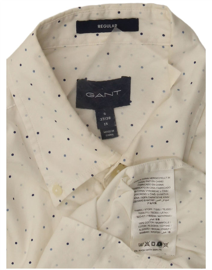 Camisa Gant de corte regular para hombre, talla 15, algodón de lunares blancos medianos