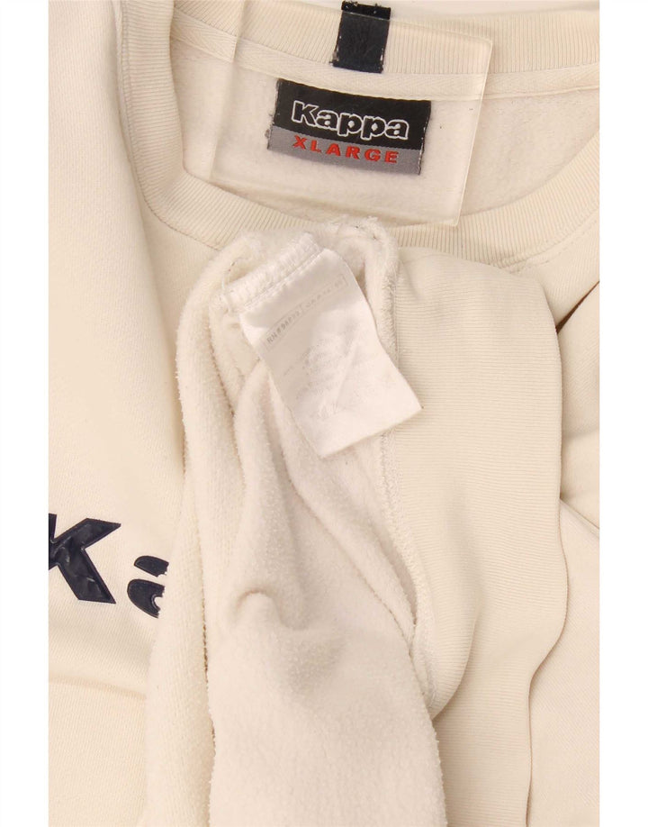 Kappa Hombre Graphic Sudadera Jumper XL Blanco Algodón