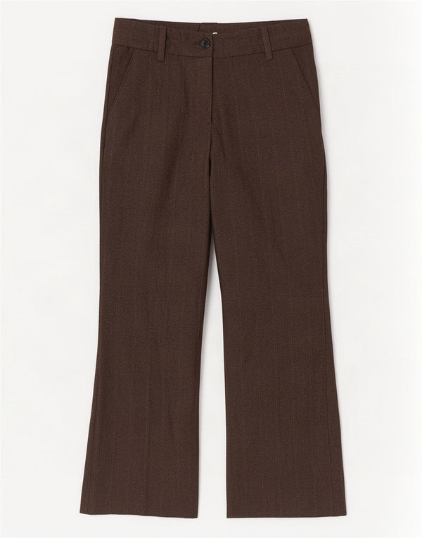 Zara Mujer Pantalón De Traje Bootcut EU 36 XS W26 L28 Poliéster A Rayas Marrón