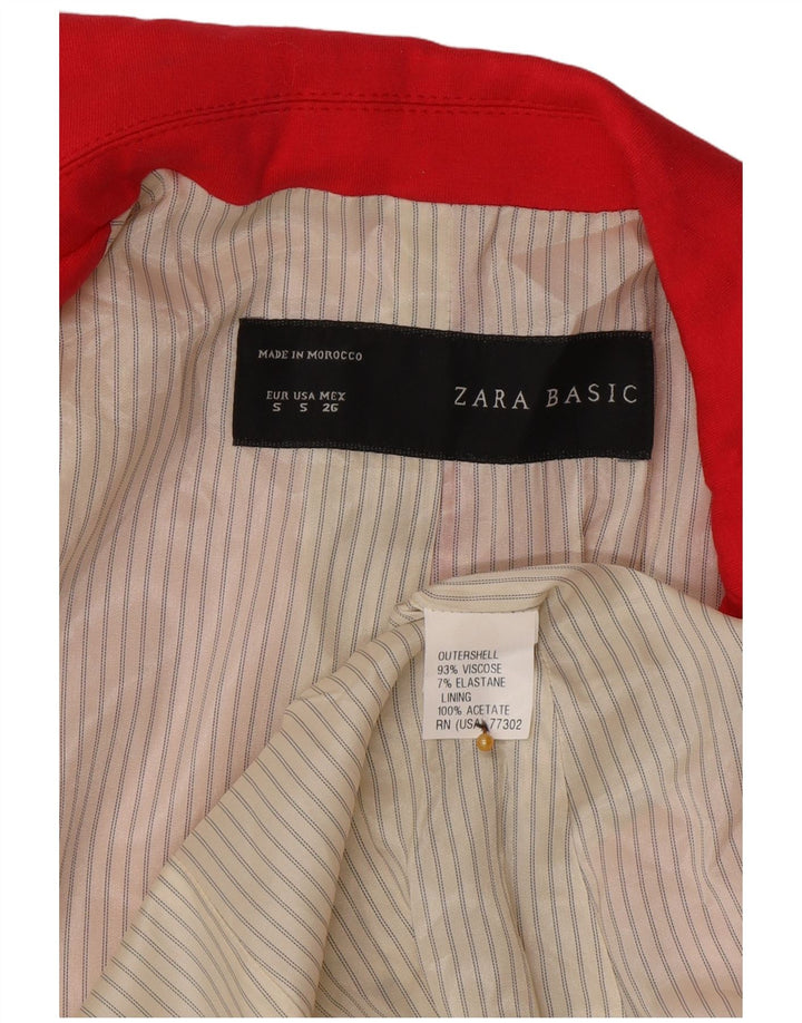 Zara Mujer Chaqueta Blazer De 1 Botón UK 10 Small Viscosa Rosa