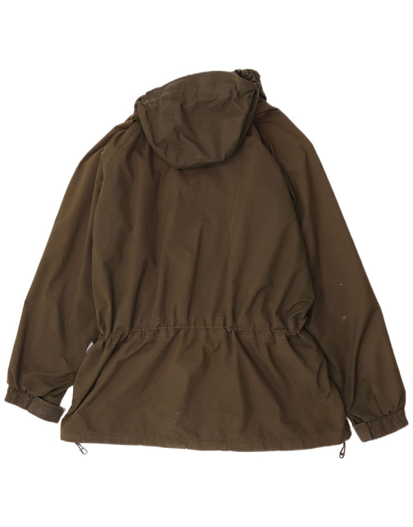 Berghaus Chaqueta impermeable con capucha para hombre UK 42 XL Caqui Nylon