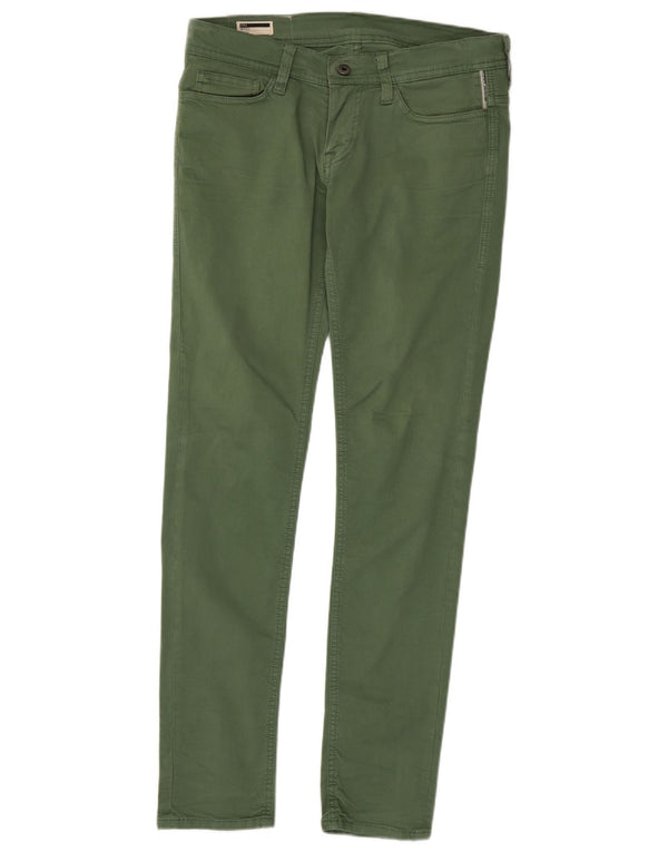 Meltin' Pot Pantalones informales ajustados para mujer W33 L34 Algodón verde