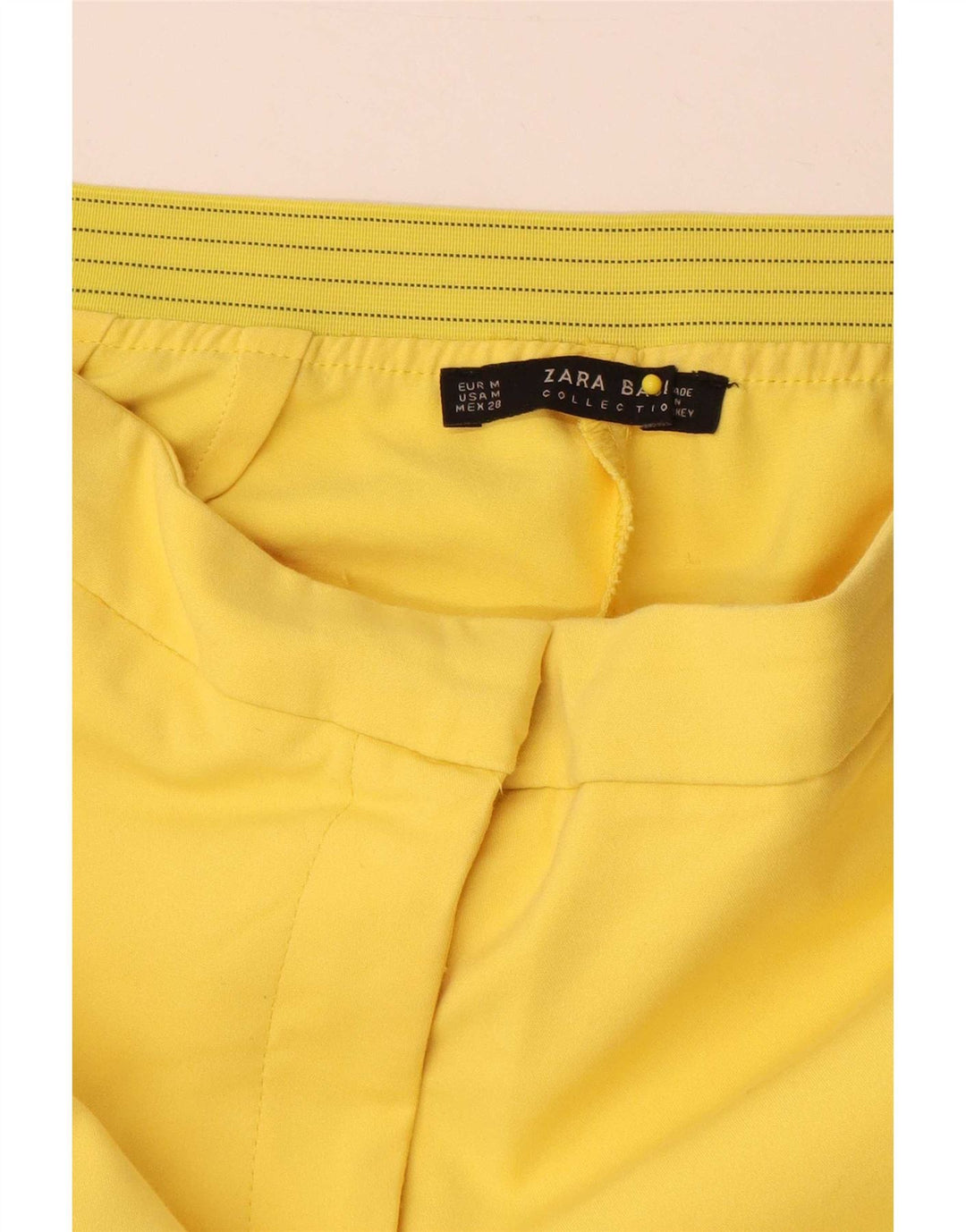 Zara Mujer Pantalón De Traje Slim Medium W28 L29 Amarillo