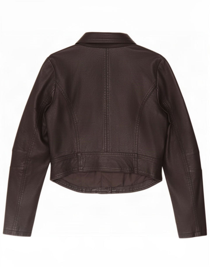 Urban Bliss - Chaqueta motera de piel corta para mujer, talla 40, talla M, color negro