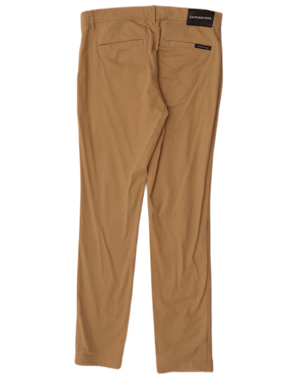 Pantalones chinos ajustados Calvin Klein para hombre W29 L32 Algodón beige