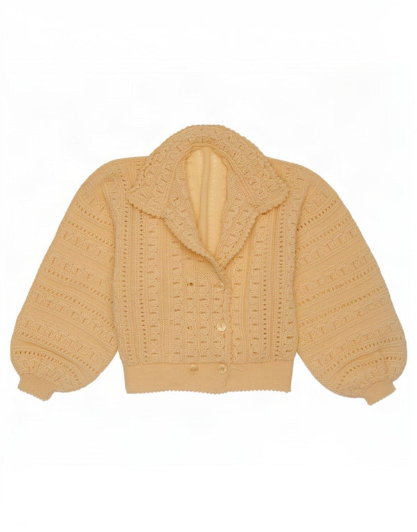 Vintage mujer Cardigan suéter Reino Unido 14 medio blanco apagado