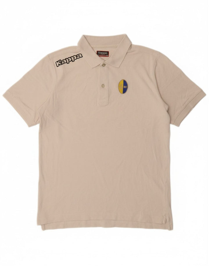 KAPPA Mens Graphic Polo Shirt Medium White Vintage Kappa and Second-Hand Kappa from Messina Hembry 