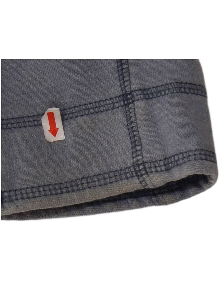 WEIRD FISH Sudadera con cuello y cremallera para hombre, jersey de algodón azul grande