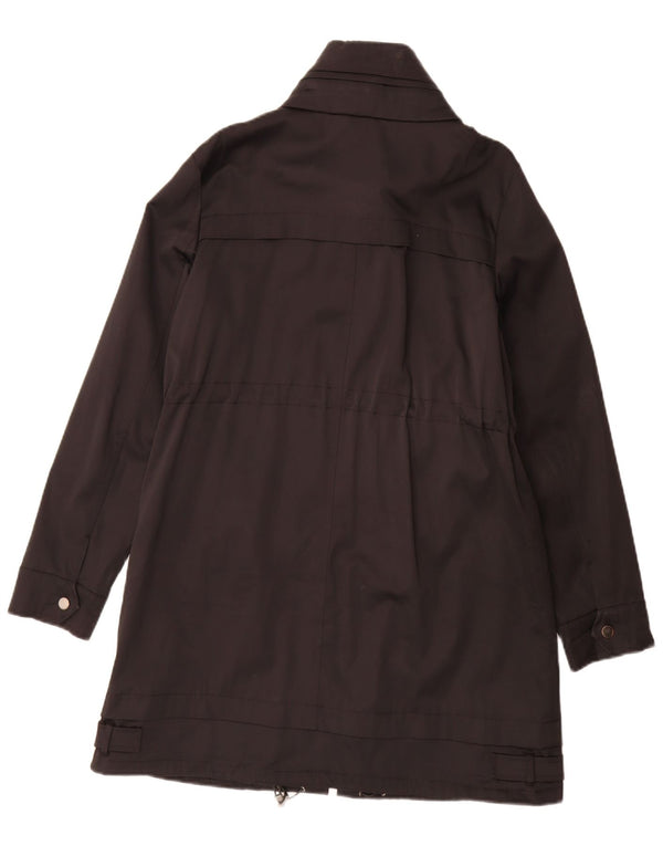 Zara Mujer Parka Con Capucha Chaqueta UK 44 Medium Negro