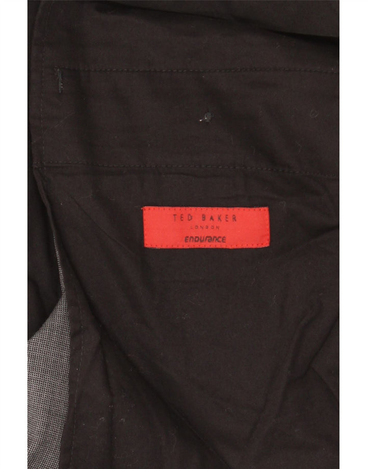 TED BAKER Pantalón de traje recto para hombre W40 L32 Lana gris
