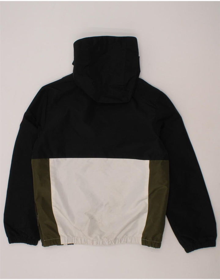 ELLESSE Boys Graphic Hooded Anorak Jacket 8-9 Years Black Colourblock Vintage Ellesse and Second-Hand Ellesse from Messina Hembry 