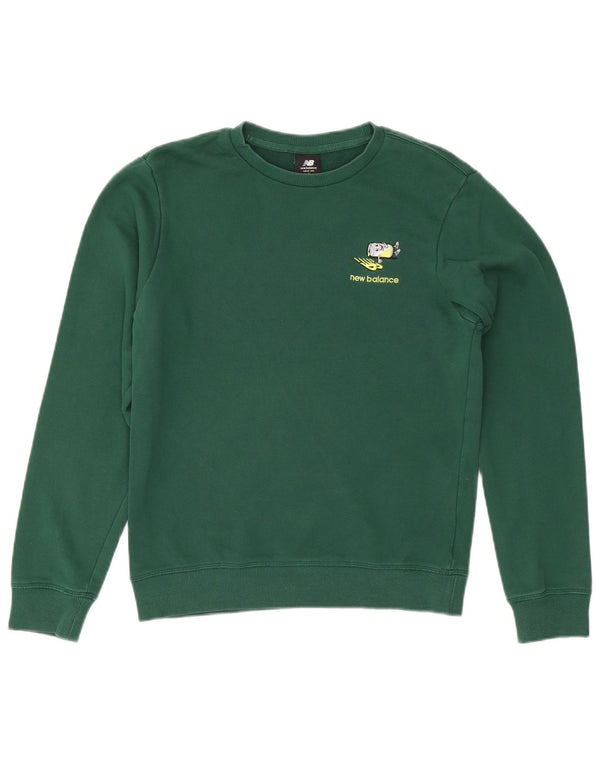 New Balance Hombre Sudadera Jumper Small Verde Algodón