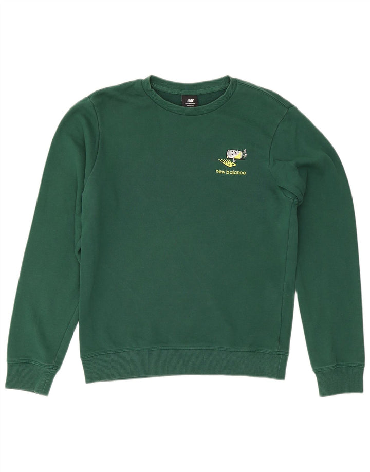 New Balance Hombre Sudadera Jumper Small Verde Algodón