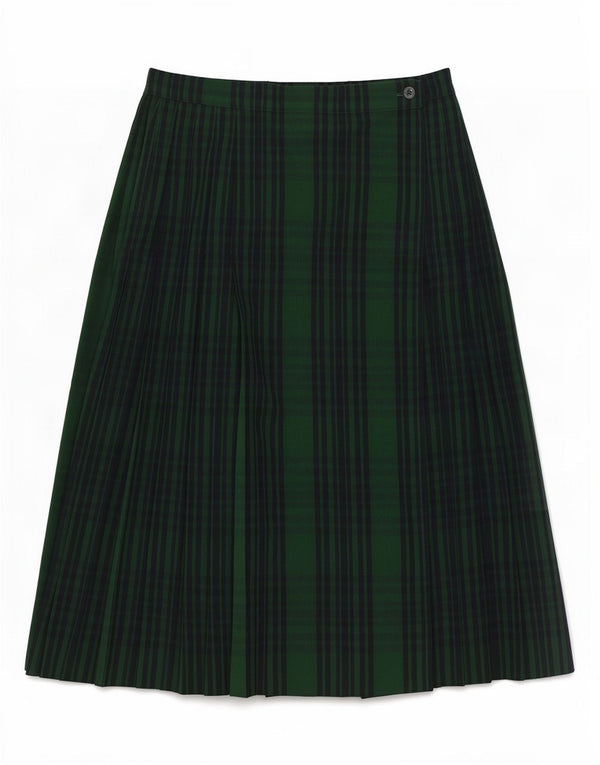 Max Mara Falda Cruzada de Cintura Alta para Mujer UK 14 Medium W28 Cuadros Verdes