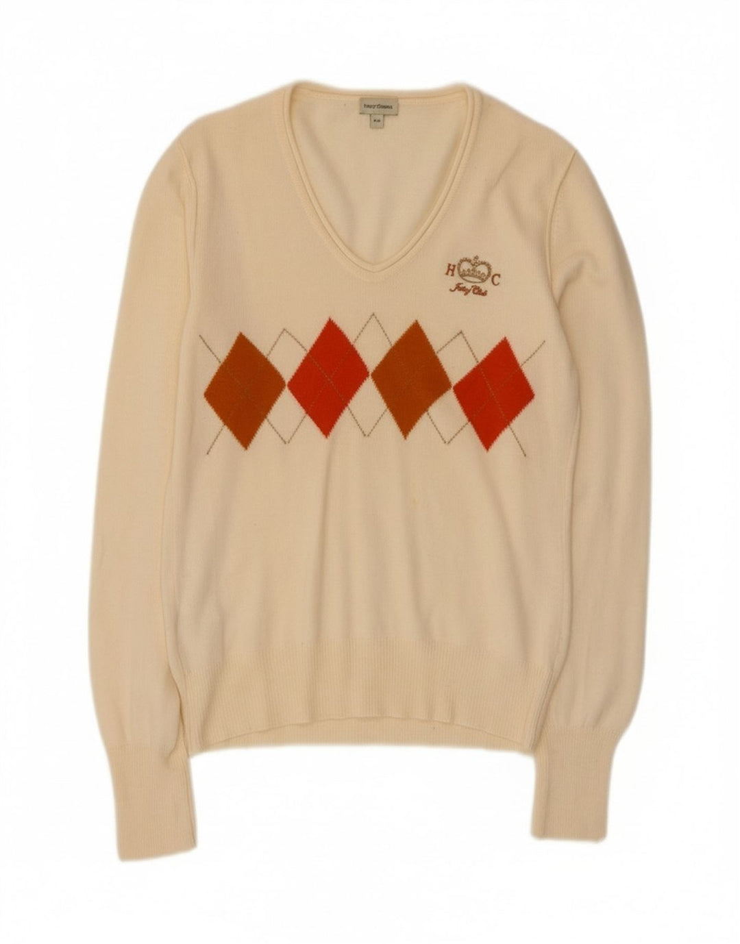 Henry Cottons Suéter con cuello en V para mujer IT 46 Large Off White