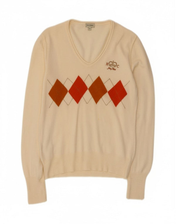 Henry Cottons Suéter con cuello en V para mujer IT 46 Large Off White