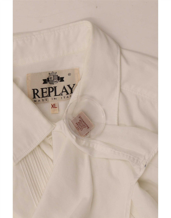 Camisa Replay Hombre XL Algodón Blanco
