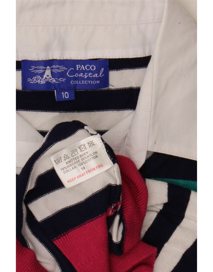 Paco Coastal - Jersey extragrande con cuello en V para mujer, talla S, multicolor