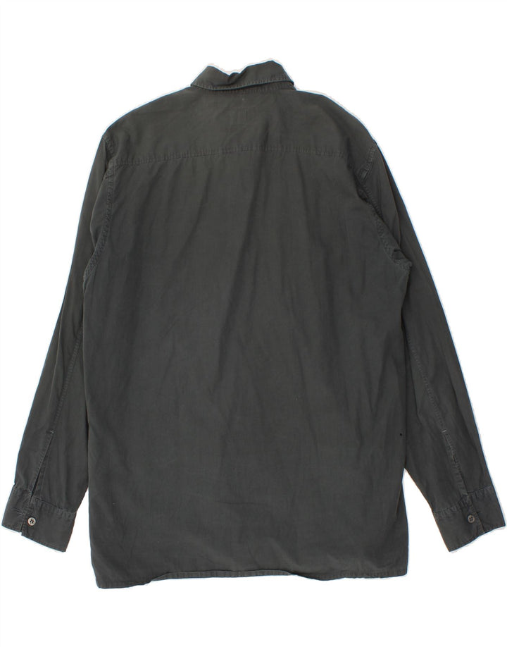 TRUSSARDI Mens Shirt Large Grey Cotton Vintage Trussardi and Second-Hand Trussardi from Messina Hembry 