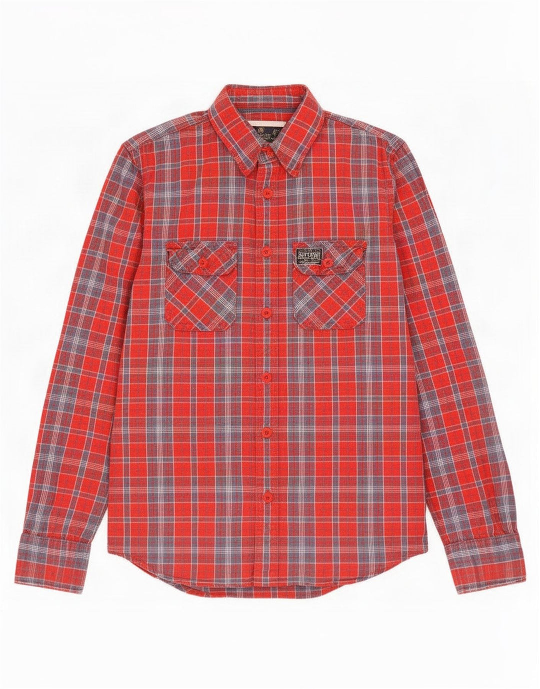 Superdry Camisa De Franela De Algodón Con Cuadros Rojos Grandes