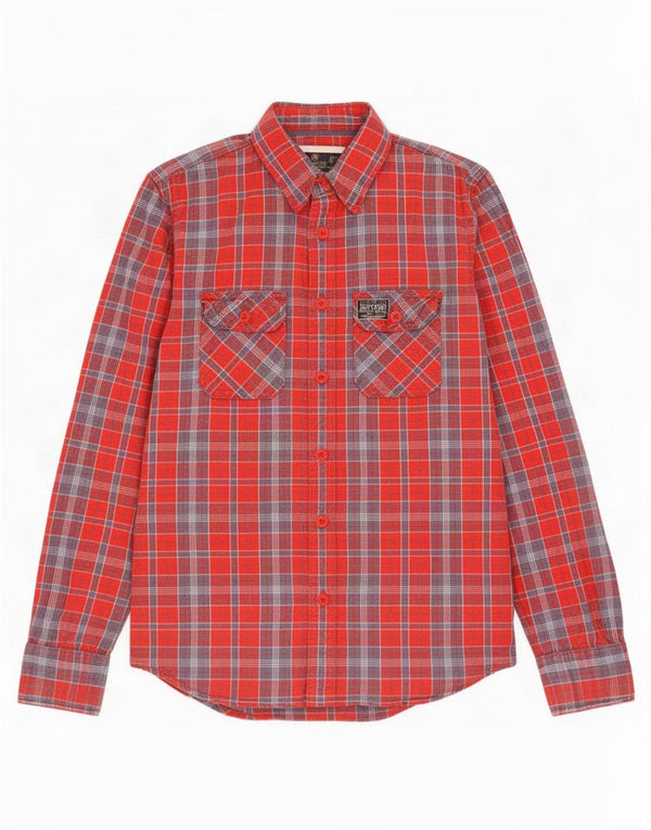 Superdry Camisa De Franela De Algodón Con Cuadros Rojos Grandes