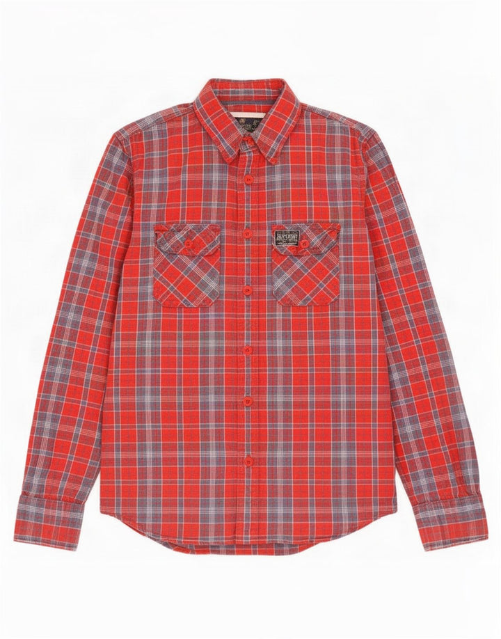 Superdry Camisa De Franela De Algodón Con Cuadros Rojos Grandes