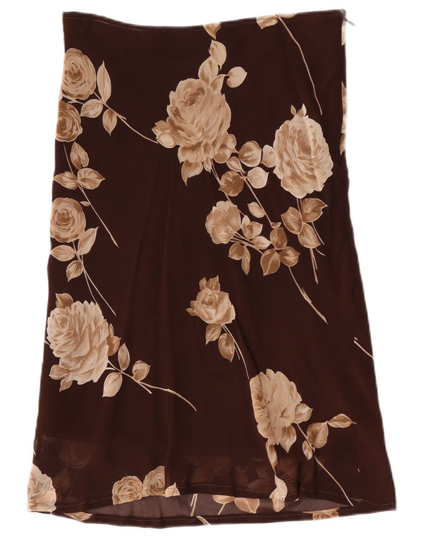 Via Dei Ciclamini Falda recta para mujer IT 42 Medium W28 Marrón Floral