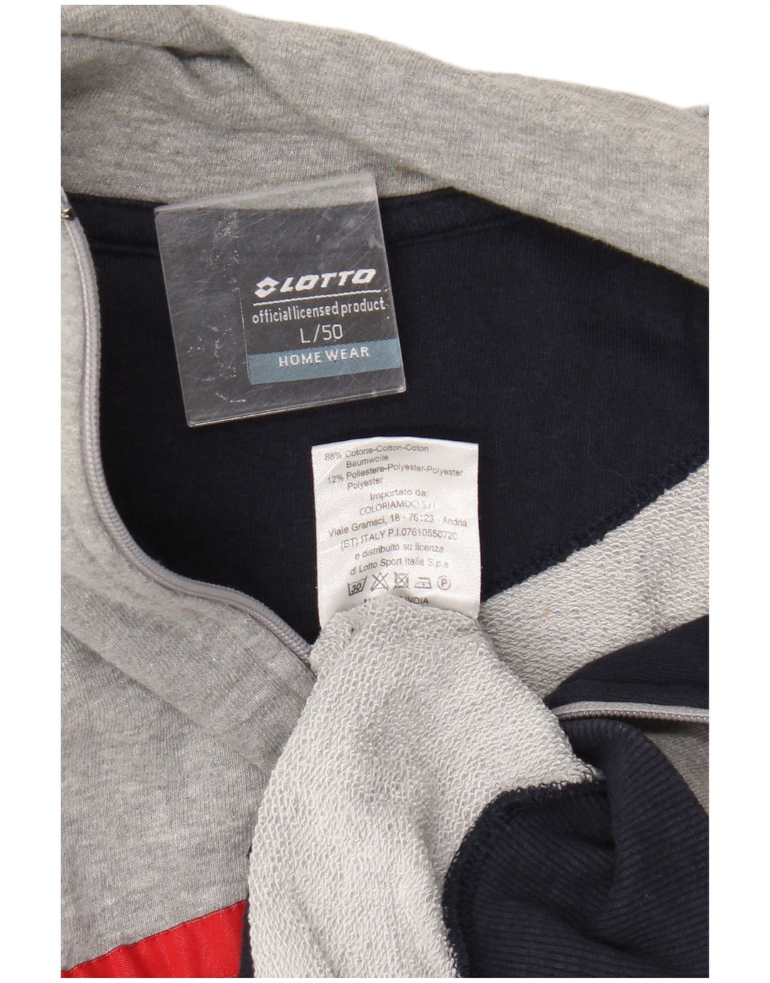 Lotto Hombre Chaqueta De Chándal Con Gráfico IT 50 Large Gris Colorblock Algodón