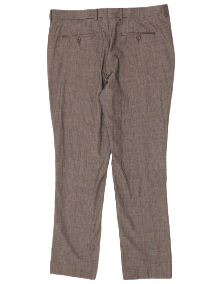 French Connection Pantalones informales regulares para hombre W38 L32 gris pata de gallo