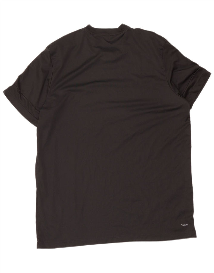 ADIDAS Mens Climalite Graphic T-Shirt Top XL Black Polyester
