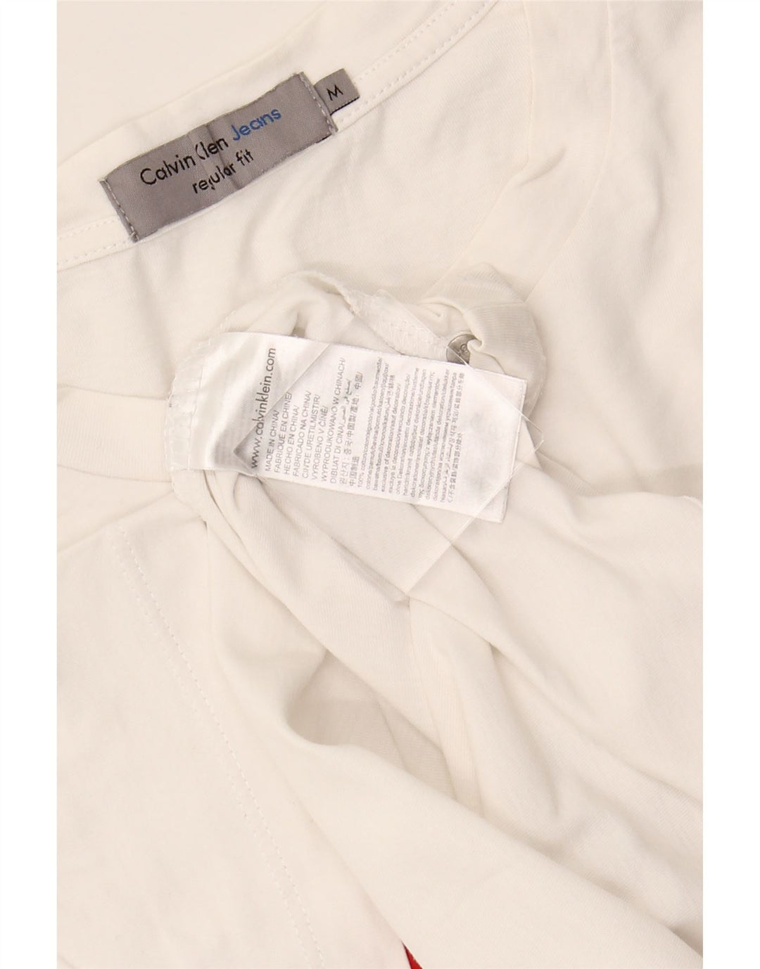 CALVIN KLEIN JEANS Camiseta estampada de ajuste regular para hombre Top mediano blanco