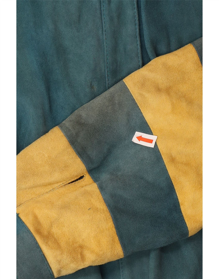 Vintage mujer bomber chaqueta EU 36 pequeño bloque de color verde