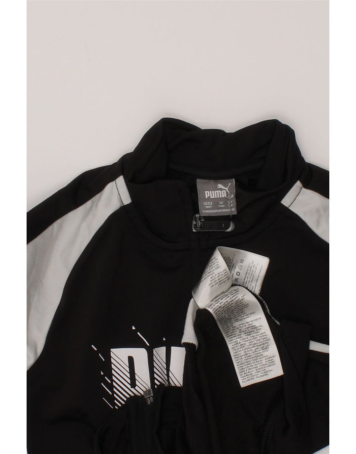 Puma Boys Graphic Chándal Top Chaqueta 7-8 Años Negro Colorblock