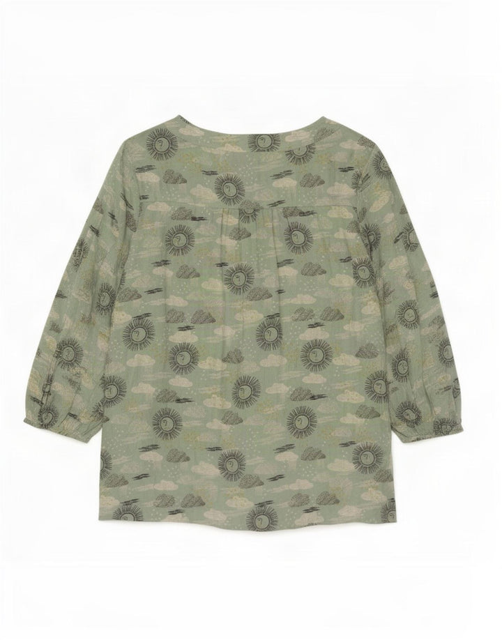 Blusa tipo camisa con estampado abstracto para mujer de White Stuff, talla grande, color verde