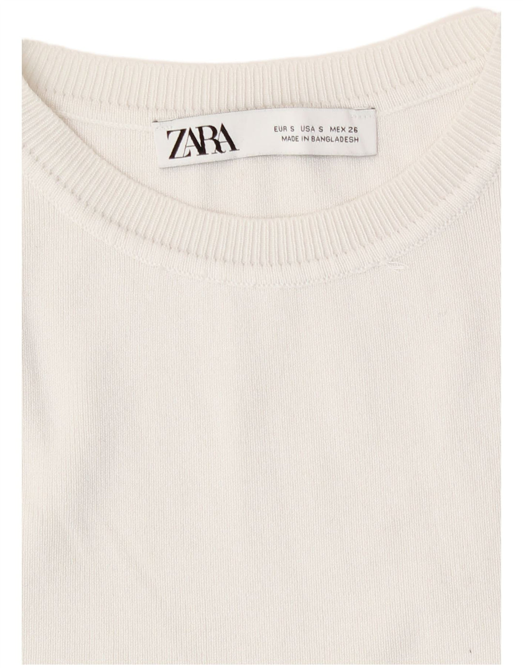 Zara Mujer Crop Vest Tank Top UK 8 Small Off White