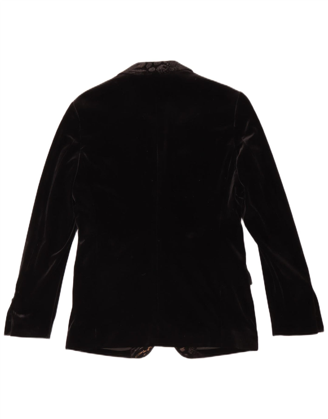 Vintage Hombres 1 Botón Terciopelo Blazer Chaqueta Tamaño 48 Medio Negro