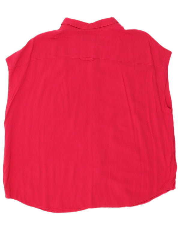 Benetton Camisa Extragrande Sin Mangas para Mujer UK 46 Large Viscosa Rosa