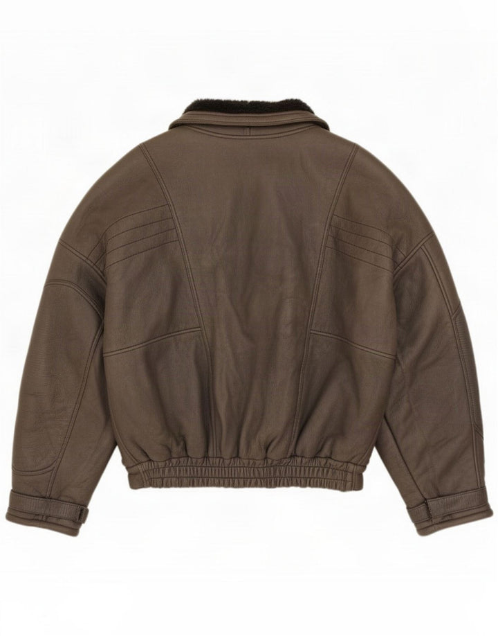 Guy Laroche Chaqueta de piel de oveja para hombre IT 52 XL Gris