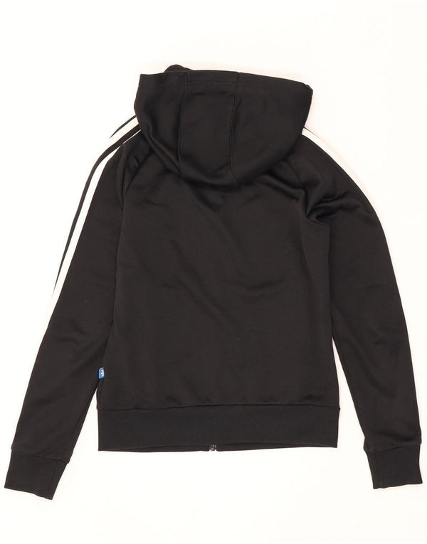 Adidas Womens Zip Hoodie Sweater UK 8 Small Black Polyester