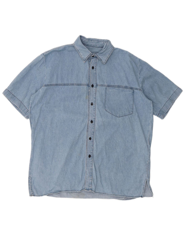 CARRERA Camisa Vaquera Manga Corta Hombre Talla 43/44 XL Algodón Azul