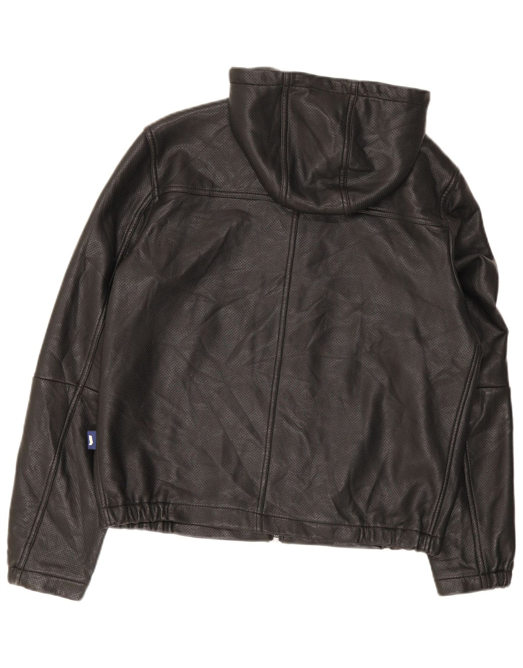 Chaqueta bomber con capucha de cuero para hombre Gas UK 36 Small Black