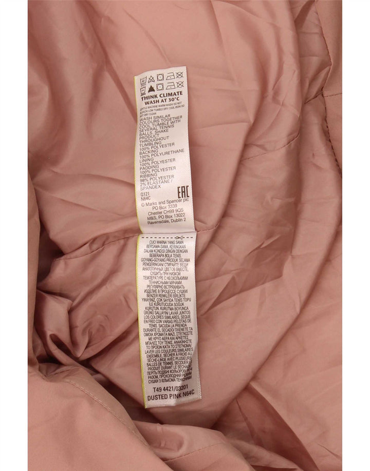 Marks & Spencer Abrigo acolchado extragrande con capucha para mujer UK 18 XL Poliéster rosa