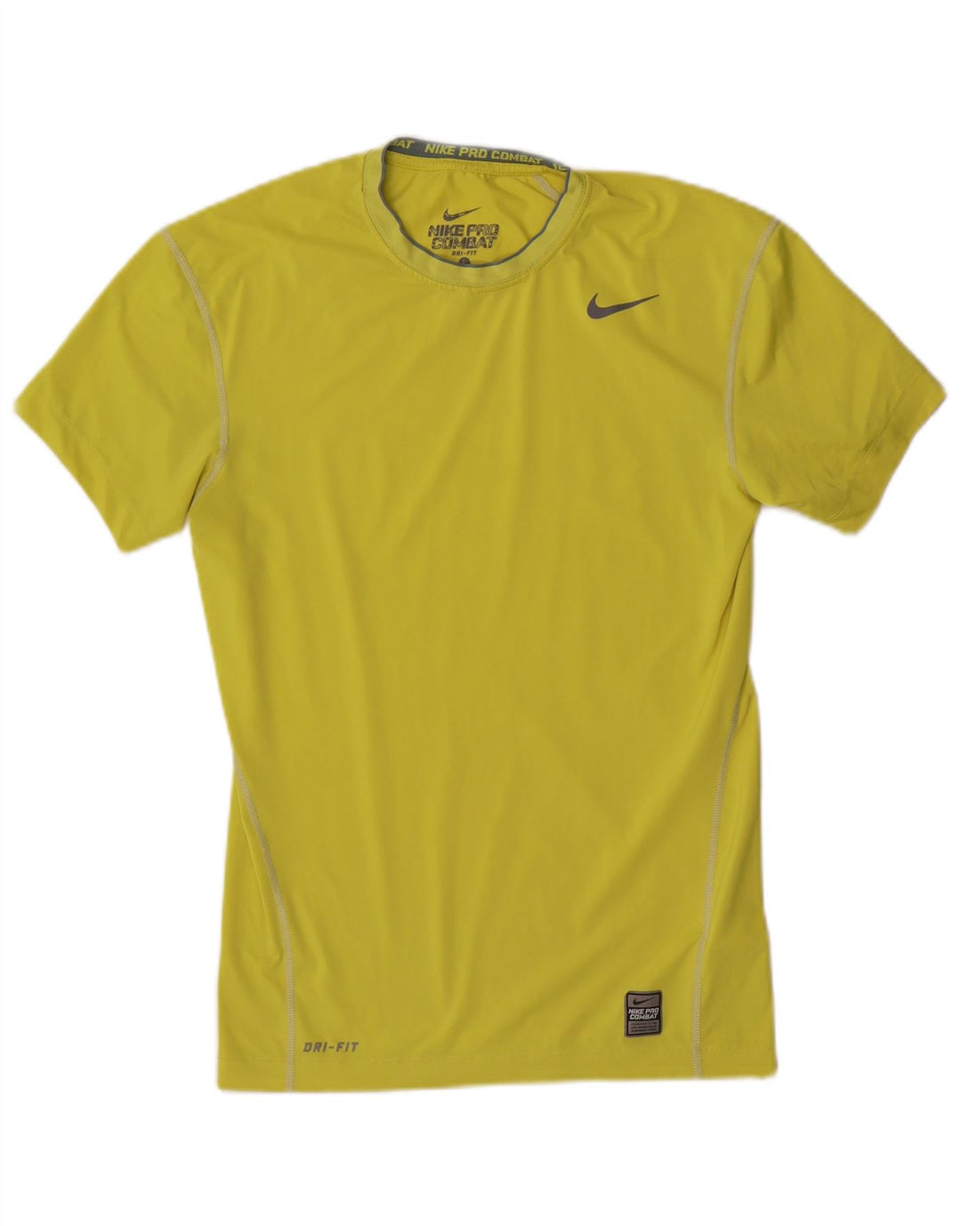 Camiseta Nike Dri Fit para hombre Top deportivo de poliéster amarillo grande
