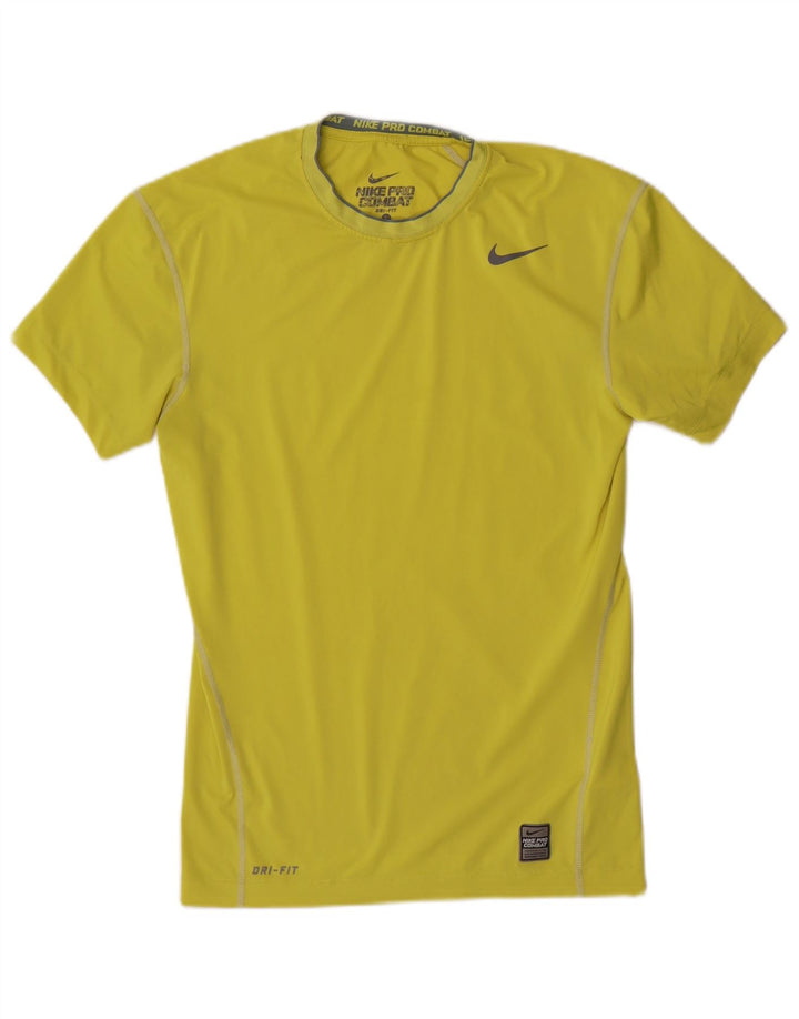 Camiseta Nike Dri Fit para hombre Top deportivo de poliéster amarillo grande