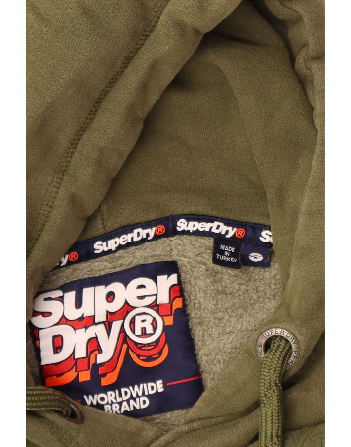 SUPERDRY Hombre Sudadera con capucha gráfica Jersey pequeño de algodón caqui