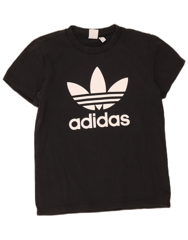Adidas Camiseta gráfica para mujer Top UK 8 Small Black Cotton