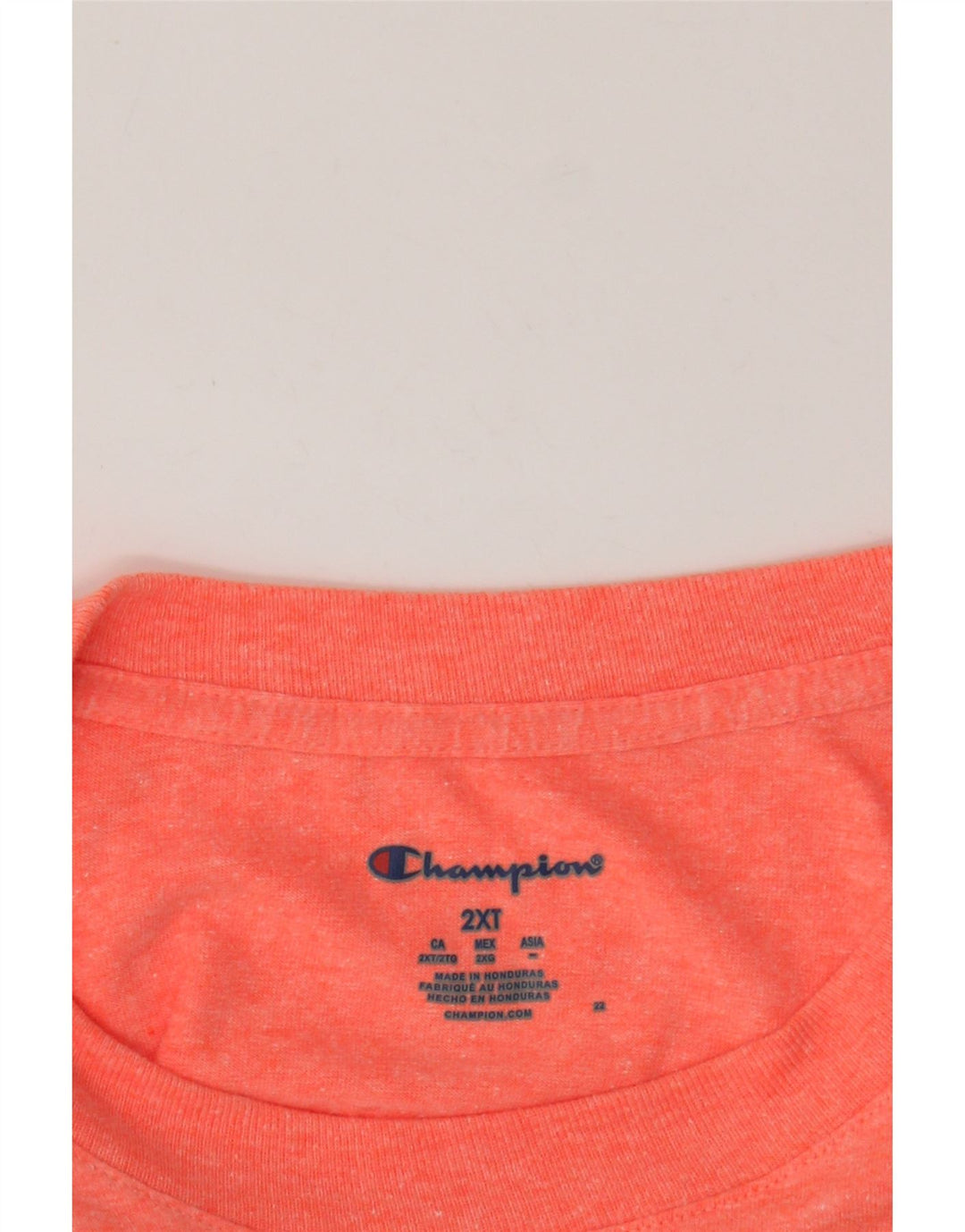 CHAMPION Camiseta corta con gráfico para mujer UK 20 2XL Naranja moteado
