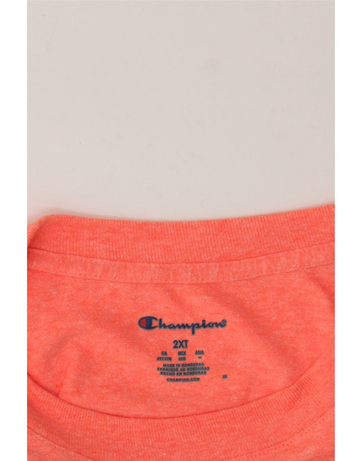 CHAMPION Camiseta corta con gráfico para mujer UK 20 2XL Naranja moteado