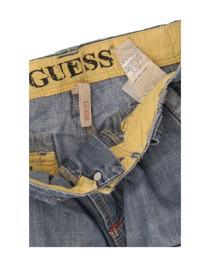 GUESS Shorts vaqueros cargo para hombre W33 Azul medio