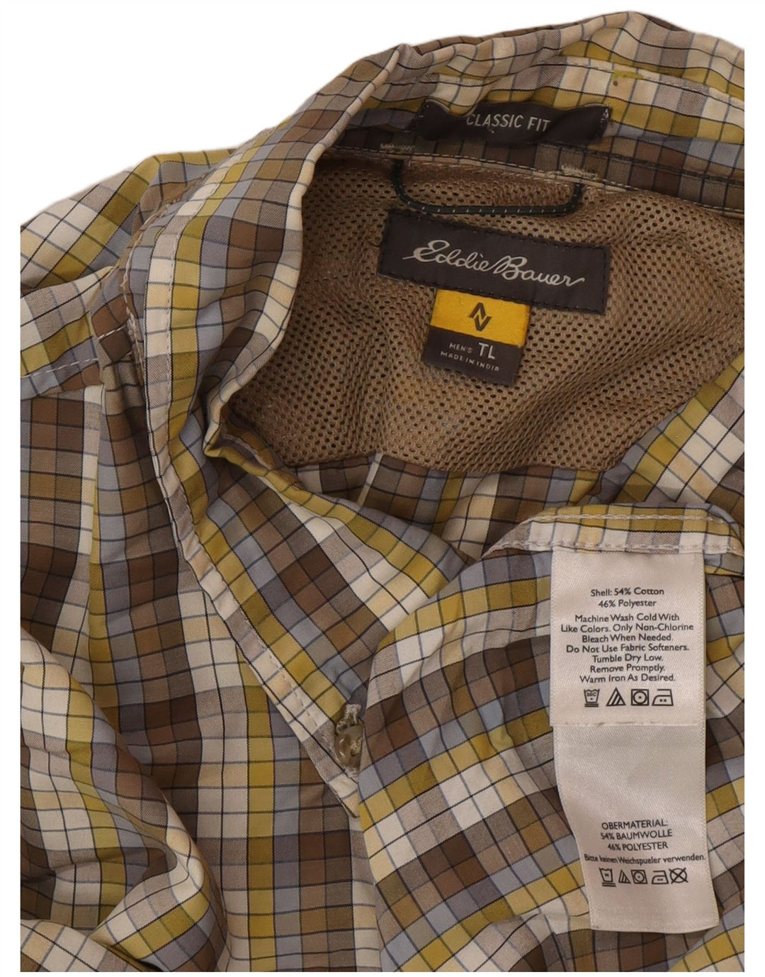 Eddie Bauer Camisa alta de franela de corte clásico para hombre Cuadros multicolores grandes